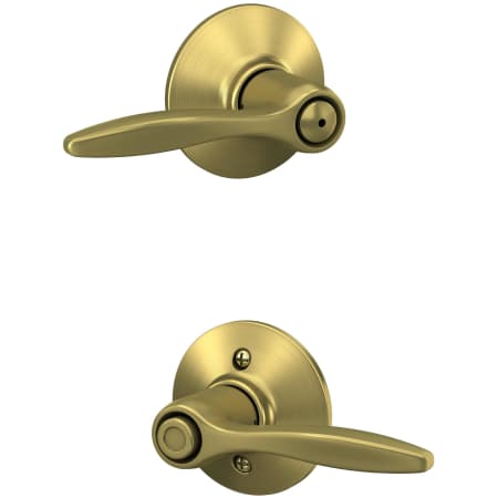 A large image of the Schlage F40-DEL Satin Brass