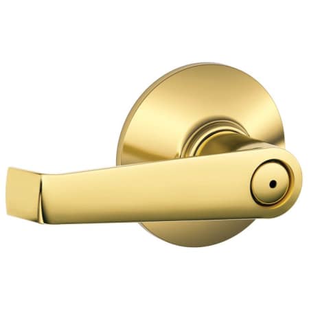 A large image of the Schlage F40-ELA Polished Brass