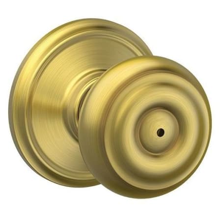 A large image of the Schlage F40-GEO Satin Brass