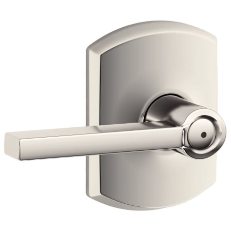 A large image of the Schlage F40-LAT-GRW Polished Nickel