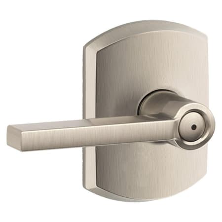 A large image of the Schlage F40-LAT-GRW Satin Nickel