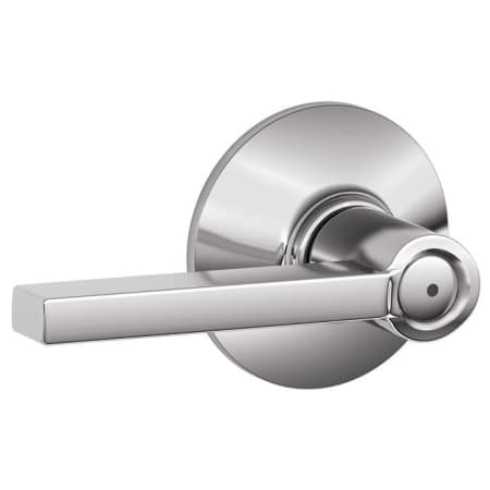 A large image of the Schlage F40-LAT Bright Chrome