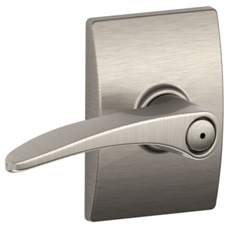 A large image of the Schlage F40-MNH-CEN Satin Nickel