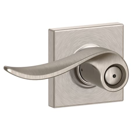 A large image of the Schlage F40-SAC-COL Satin Nickel