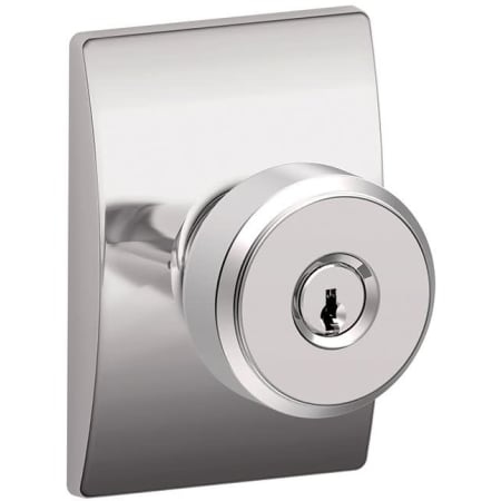 A large image of the Schlage F51A-BWE-CEN Bright Chrome