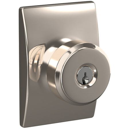 A large image of the Schlage F51A-BWE-CEN Polished Nickel