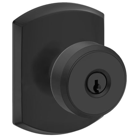 A large image of the Schlage F51A-BWE-GRW Matte Black