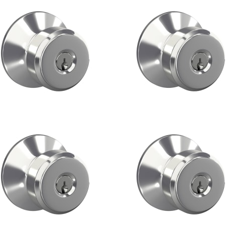 A large image of the Schlage F51A-BWE-4PACK Bright Chrome