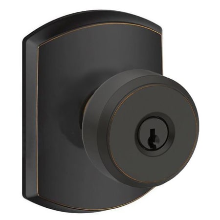 A large image of the Schlage F51A-BWE-GRW Aged Bronze