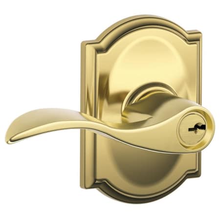 A large image of the Schlage F51-ACC-CAM Lifetime Polished Brass