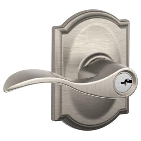A large image of the Schlage F51-ACC-CAM Satin Nickel