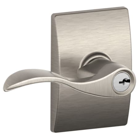 A large image of the Schlage F51-ACC-CEN Satin Nickel