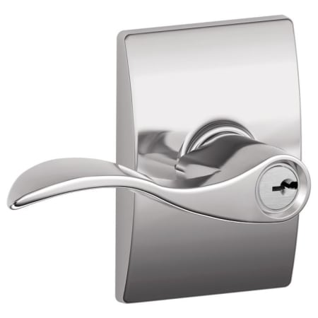 A large image of the Schlage F51-ACC-CEN Polished Chrome