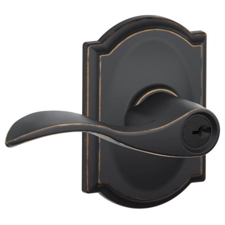 A large image of the Schlage F51-ACC-CAM Aged Bronze