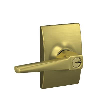A large image of the Schlage F51A-ELR-CEN Satin Brass