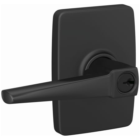 A large image of the Schlage F51A-ELR-GEE Matte Black