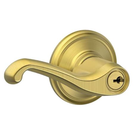 A large image of the Schlage F51-FLA Satin Brass