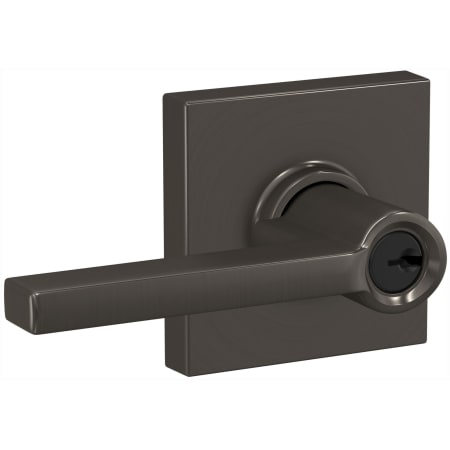 A large image of the Schlage F51A-LAT-COL Black Stainless