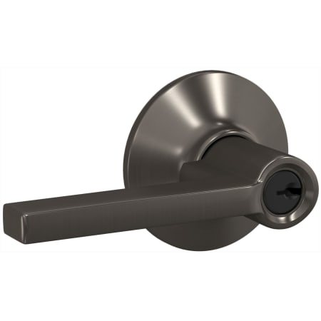 A large image of the Schlage F51A-LAT-PLY Black Stainless