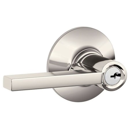 A large image of the Schlage F51-LAT Polished Nickel
