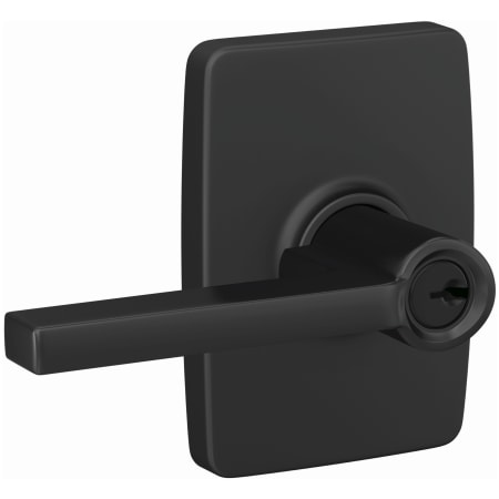 A large image of the Schlage F51A-LAT-GEE Matte Black