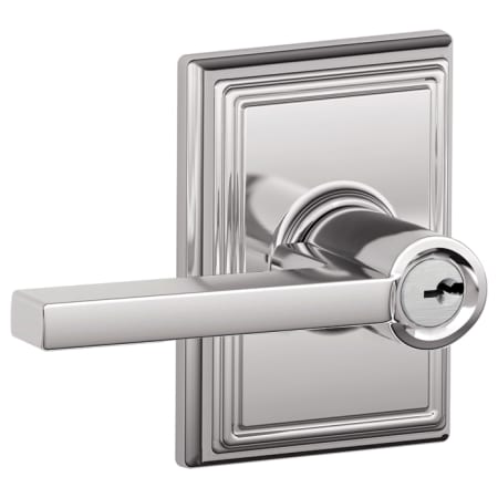 A large image of the Schlage F51-LAT-ADD Polished Chrome