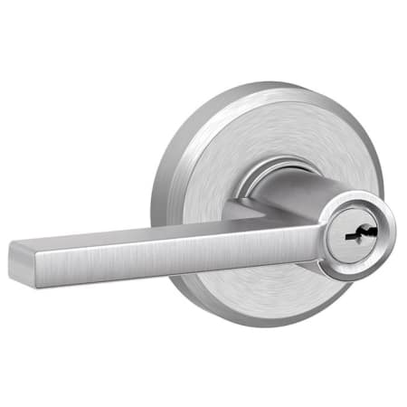 A large image of the Schlage F51A-LAT-GSN Satin Chrome