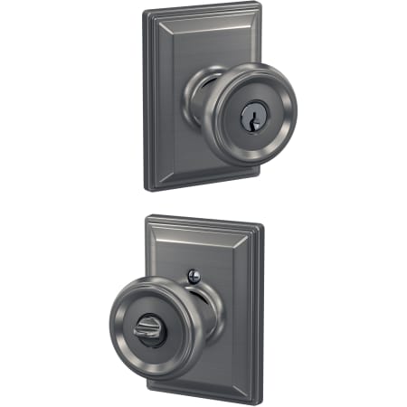 A large image of the Schlage F51A-OFM-GDV Satin Nickel