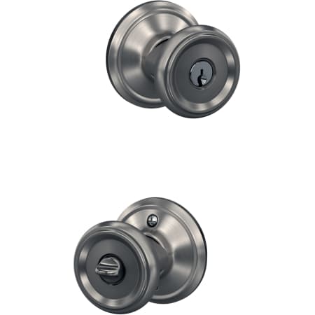 A large image of the Schlage F51A-OFM-GEO Satin Nickel