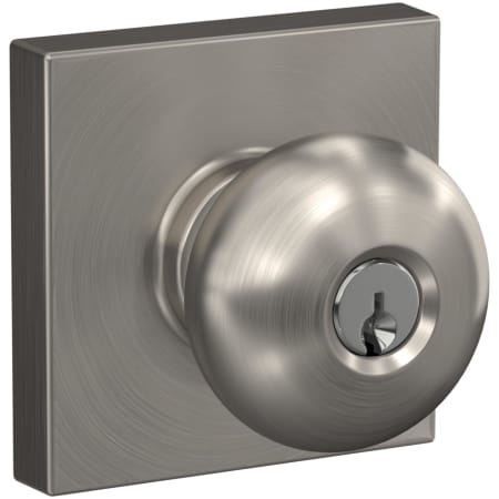 A large image of the Schlage F51A-PLY-COL Satin Nickel