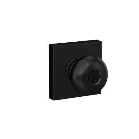 A large image of the Schlage F51A-PLY-COL Matte Black