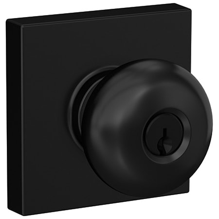 A large image of the Schlage F51A-PLY-COL Matte Black