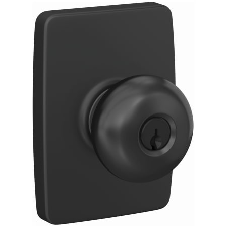 A large image of the Schlage F51A-PLY-GEE Matte Black