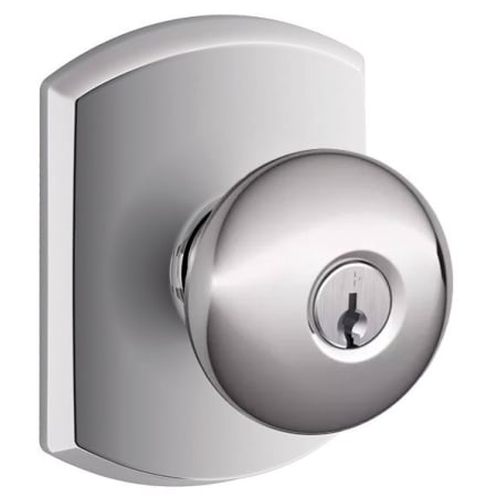 A large image of the Schlage F51A-PLY-GRW Polished Chrome