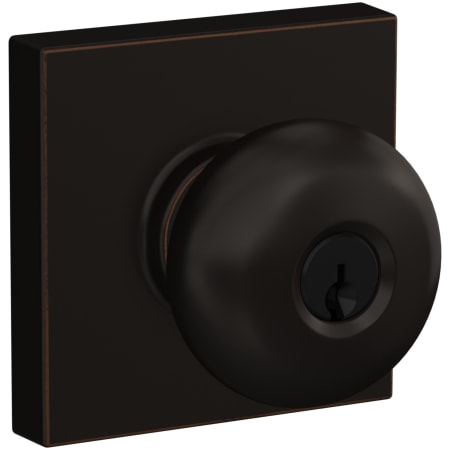 A large image of the Schlage F51A-PLY-COL Aged Bronze
