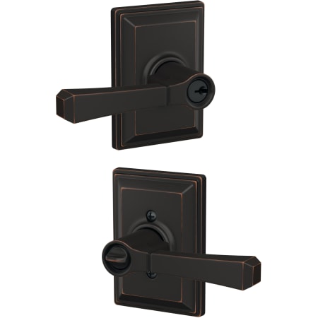 A large image of the Schlage F51A-RVT-GDV Aged Bronze