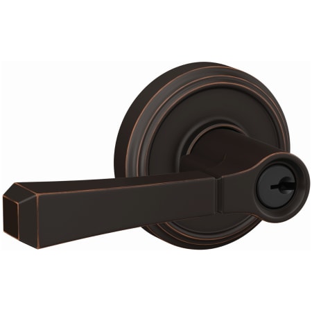 A large image of the Schlage F51A-RVT-IND Aged Bronze