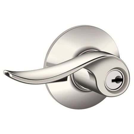 A large image of the Schlage F51A-SAC Polished Nickel