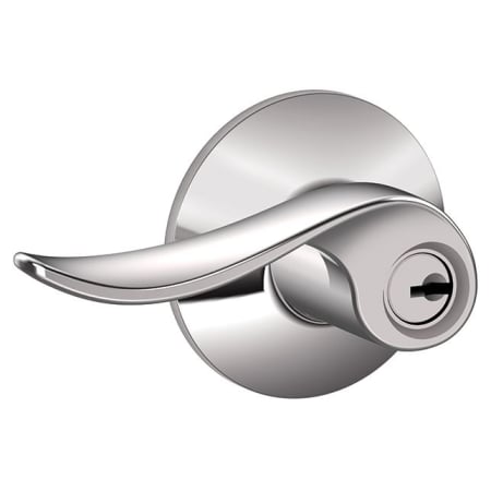 A large image of the Schlage F51A-SAC Bright Chrome
