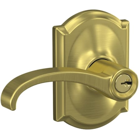 A large image of the Schlage F51A-WIT-CAM Satin Brass