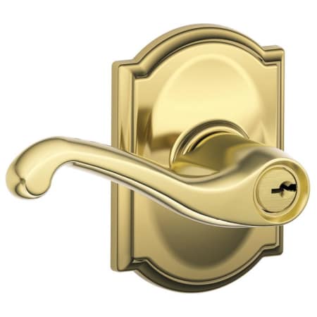 A large image of the Schlage F51-FLA-CAM Lifetime Polished Brass