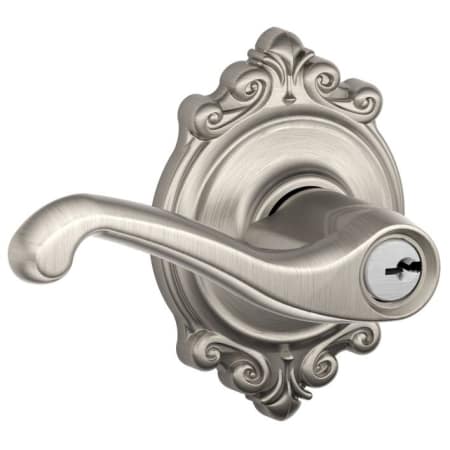 A large image of the Schlage F51-FLA-BRK Satin Nickel