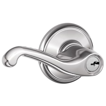 A large image of the Schlage F51-FLA Polished Chrome