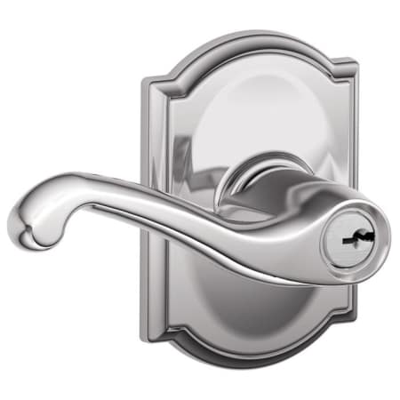 A large image of the Schlage F51-FLA-CAM Polished Chrome