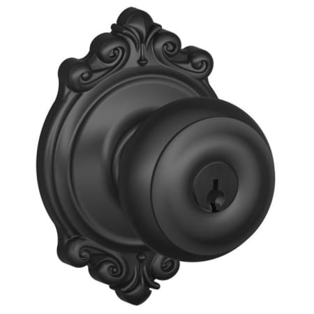 A large image of the Schlage F51-GEO-BRK Matte Black