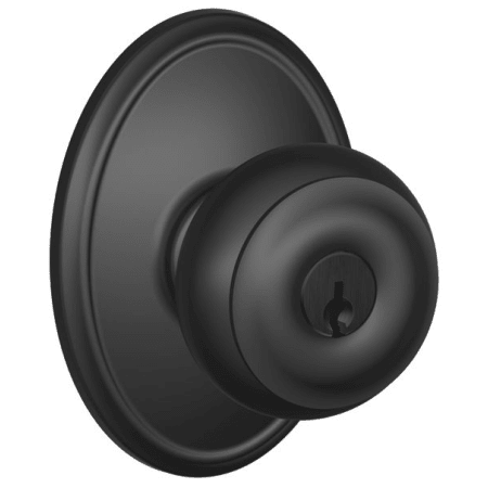 A large image of the Schlage F51-GEO-WKF Matte Black