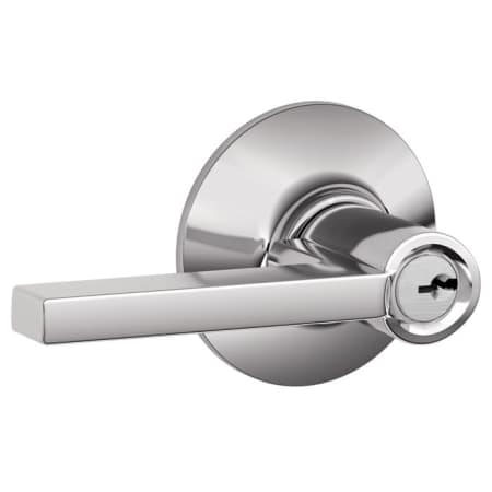A large image of the Schlage F51-LAT Bright Chrome