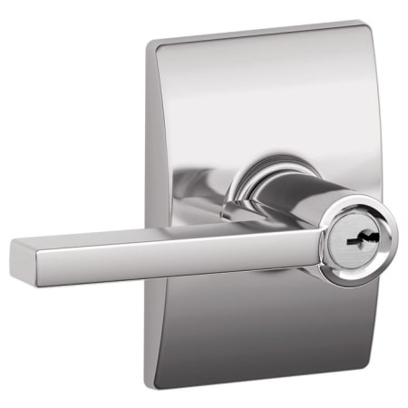 A large image of the Schlage F51-LAT-CEN Polished Chrome