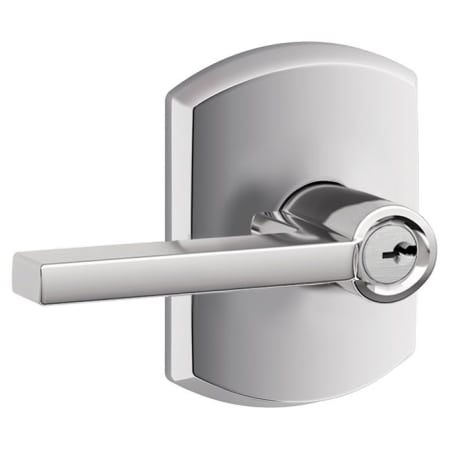 A large image of the Schlage F51-LAT-GRW Bright Chrome