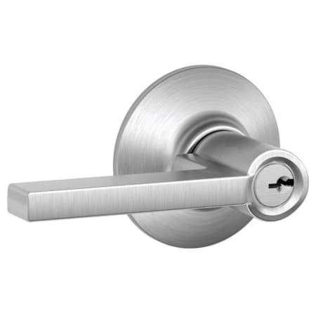 A large image of the Schlage F51-LAT Satin Chrome